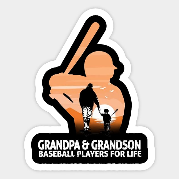 Grandpa & Grandson Baseball Players For Life Costume Gift Sticker by Ohooha